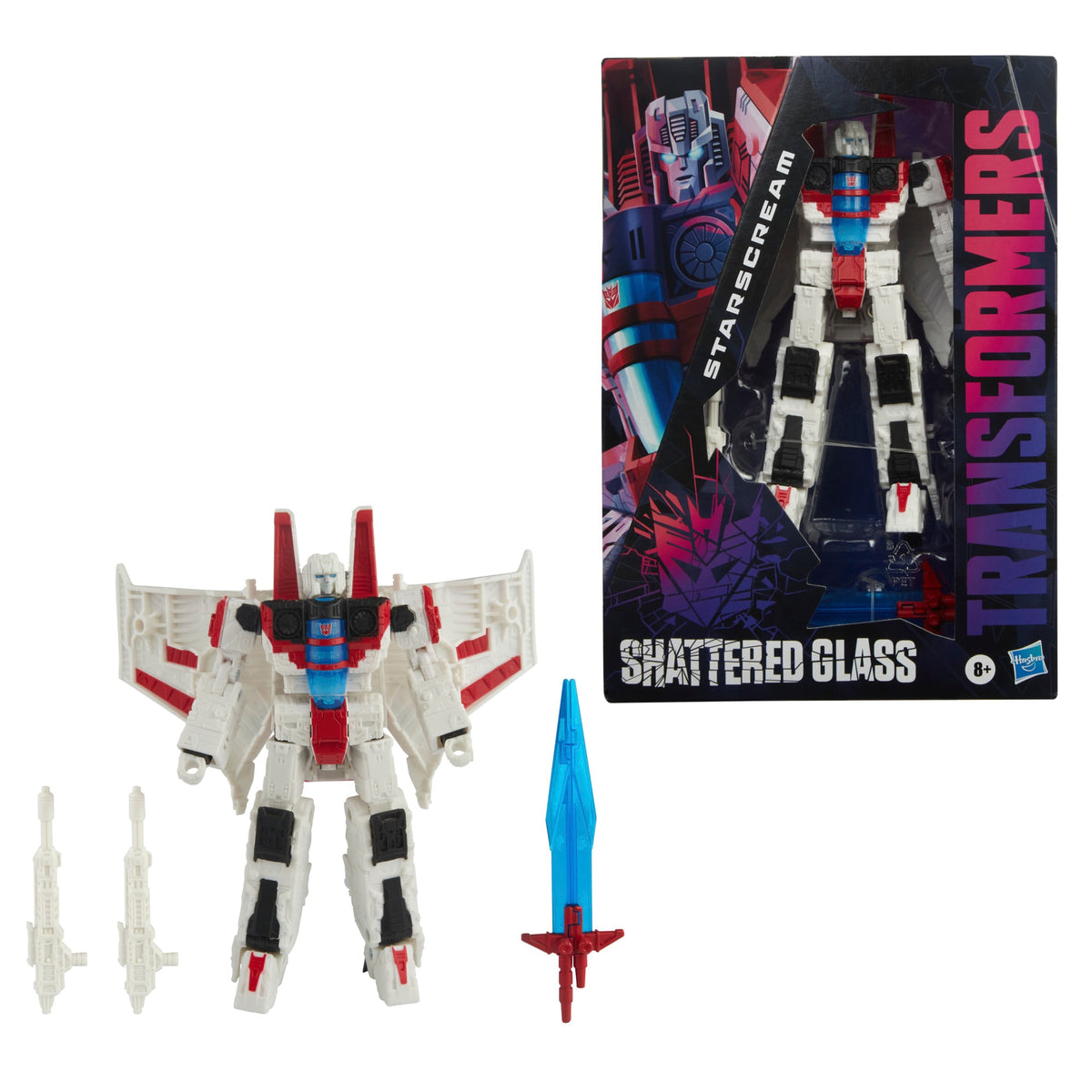 Starscream Shattered Glass Voyager 7-Inch Figure — Out of Box with Accessories and Package