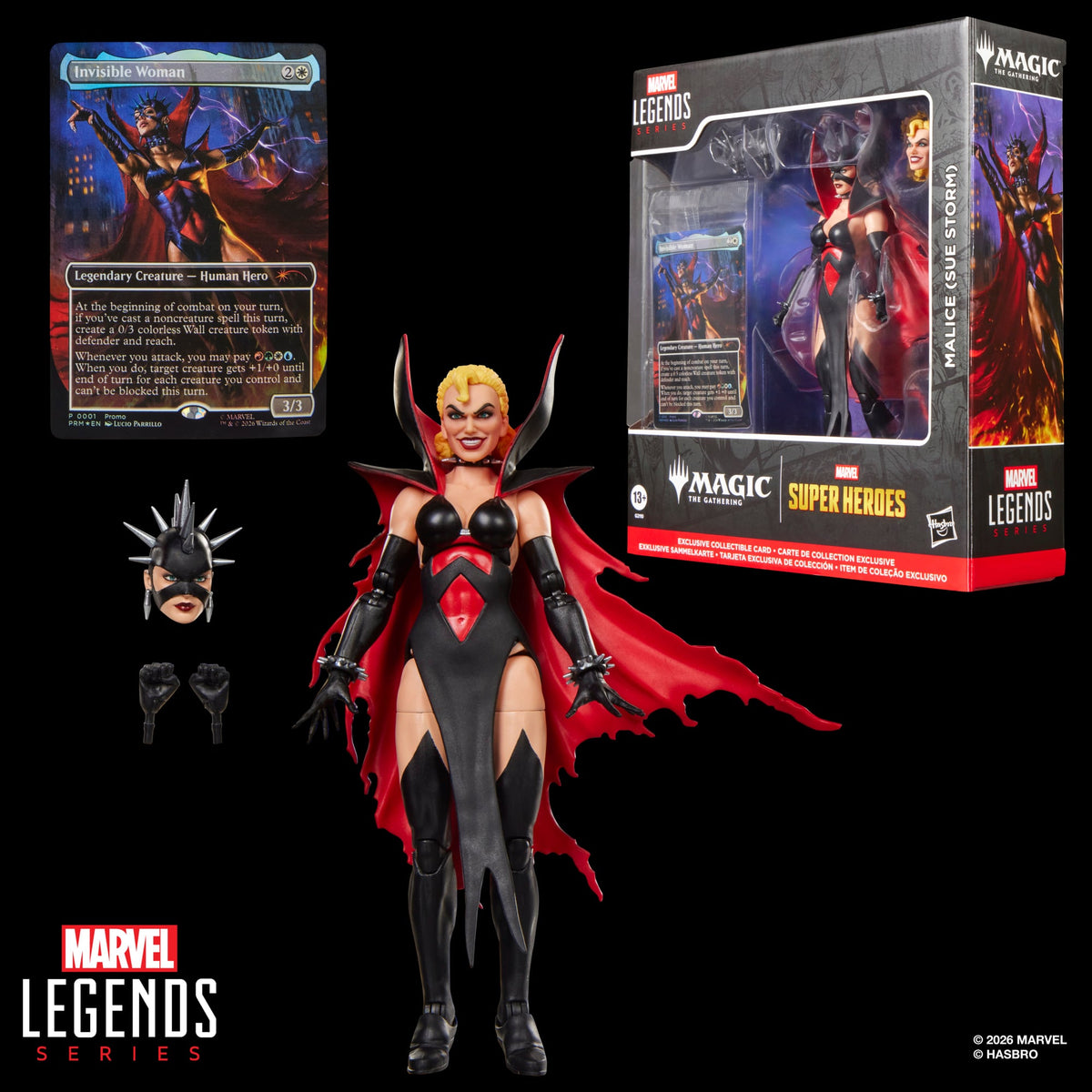 Malice Sue Storm Marvel Legends 6-Inch Figure — Full Contents Display with Packaging
