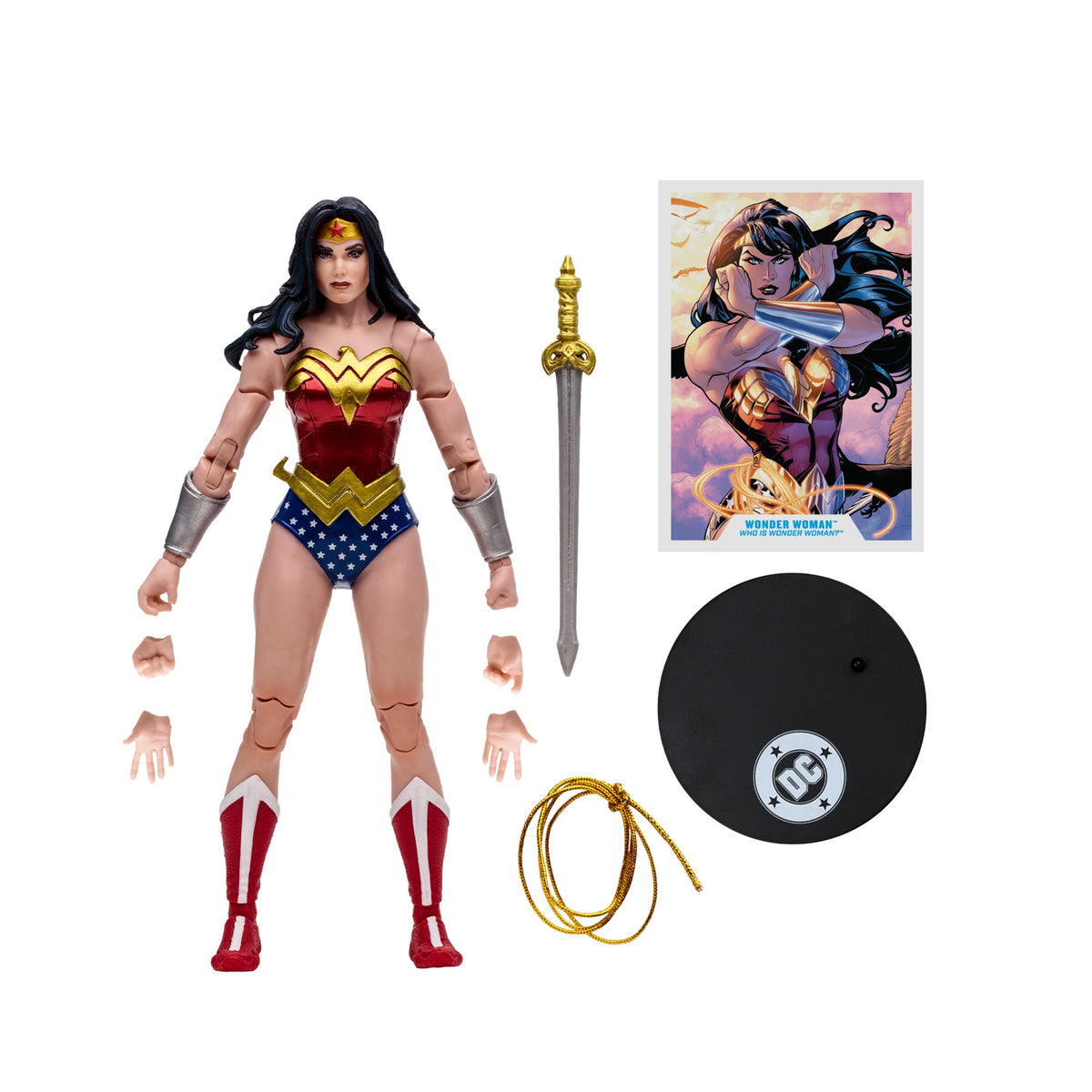 Wonder Woman (Classic) DC Multiverse 7-Inch Action Figure — Accessories Included with Sword, Lasso, Swap Hands, Stand, and Collector Card
