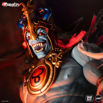Mumm-Ra ThunderCats Mondo 1/6 Scale Figure — Smiling Head Portrait and Chest Medallion Detail