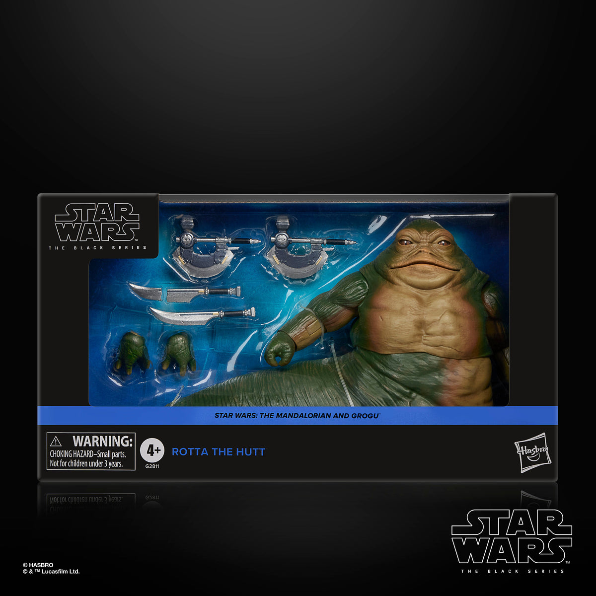 Rotta the Hutt Star Wars The Black Series 6-Inch Action Figure — Front View with Contents Display