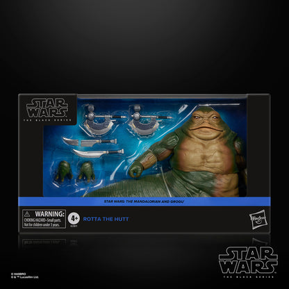 Rotta the Hutt Star Wars The Black Series 6-Inch Action Figure — Front View with Contents Display