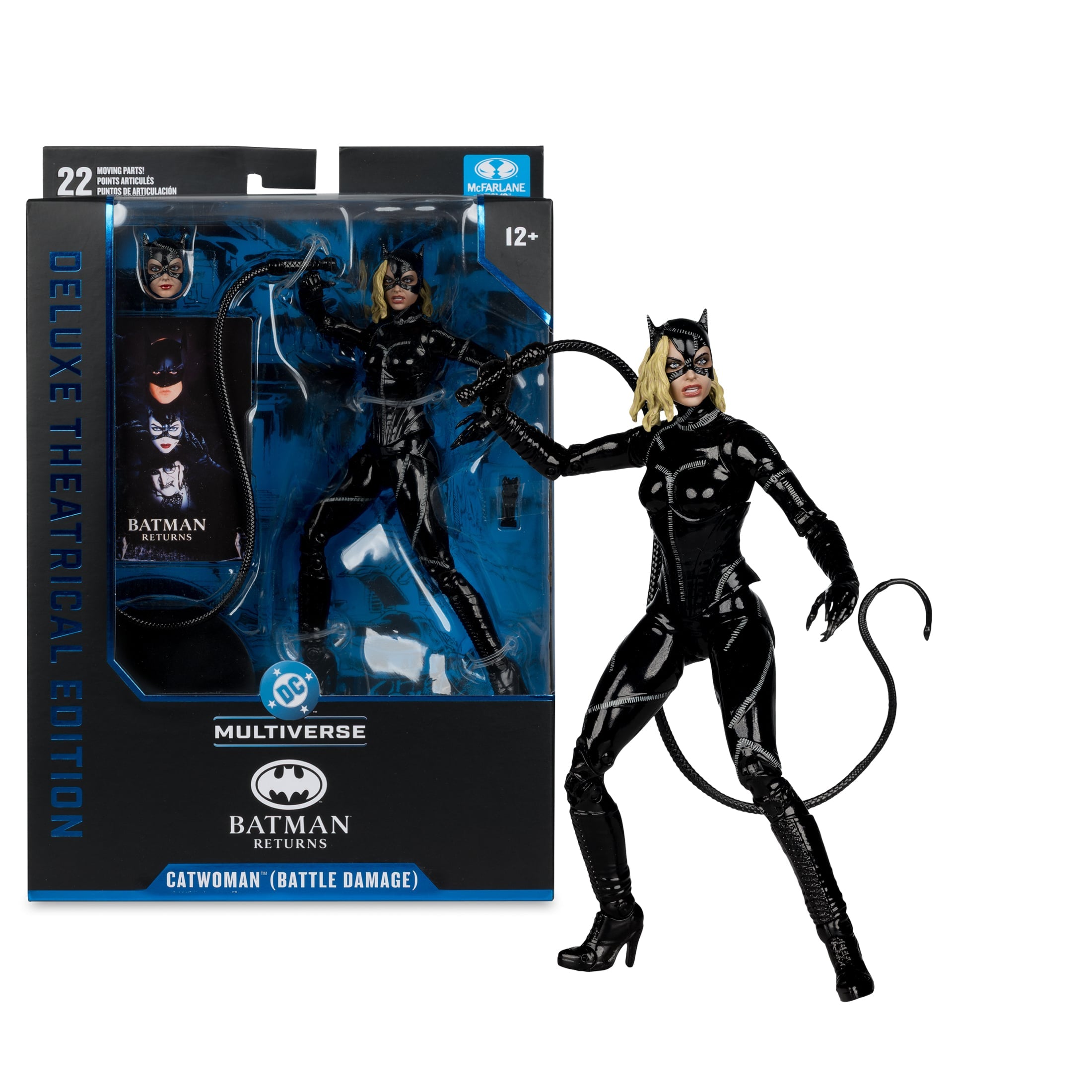 Catwoman Battle Damage DC Multiverse 7-Inch Deluxe Figure — Package Front with Figure Displayed