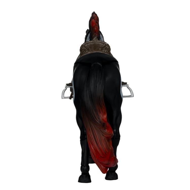 Spawn Dark Ages Warhorse Figure — Back View Showing Saddle Detail and Red-Gradient Tail