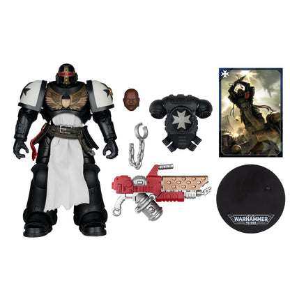 Black Templars Primaris Crusader McFarlane WH40K 7-Inch Figure — Accessories Included Display with Figure Base and Art Card