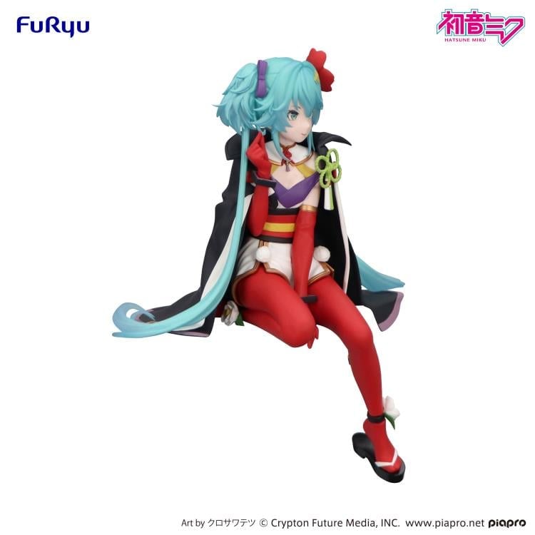 Hatsune Miku Flower Fairy Camellia Noodle Stopper Figure — Three-Quarter Side View Showing Full Costume