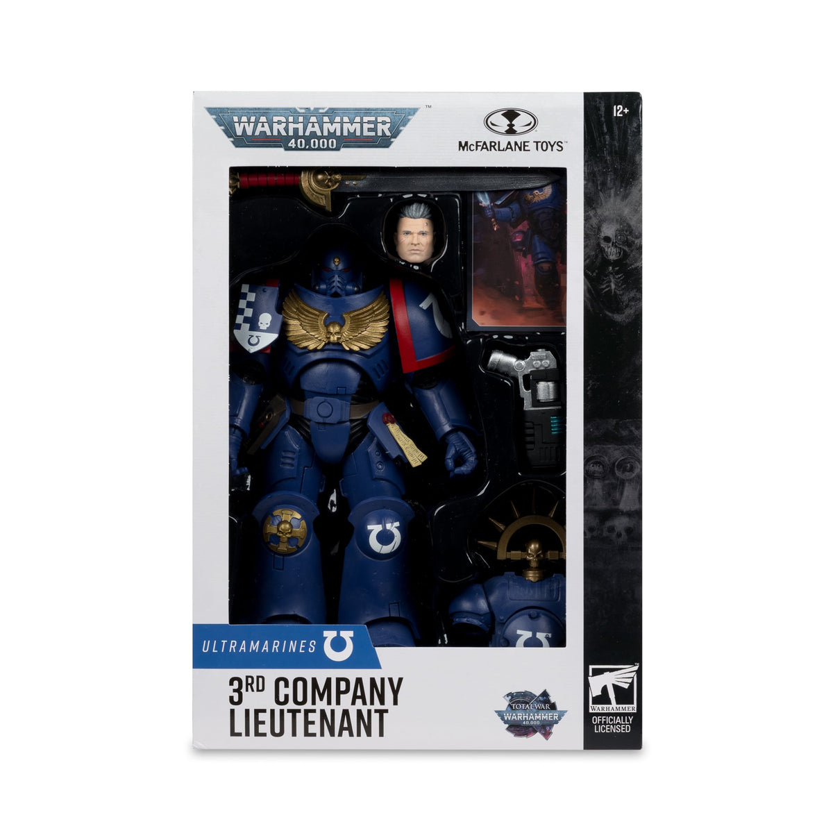 Ultramarines 3rd Company Lieutenant Warhammer 40K 7-Inch Figure — Window Box Package Front Detail