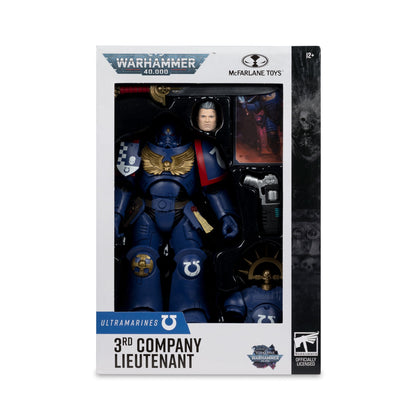 Ultramarines 3rd Company Lieutenant Warhammer 40K 7-Inch Figure — Window Box Package Front Detail