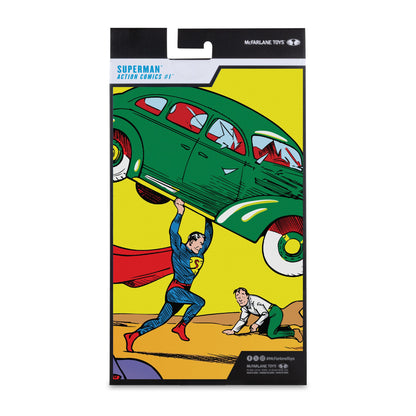 Superman Action Comics DC Multiverse 7-Inch Figure — Box Back Action Comics Art