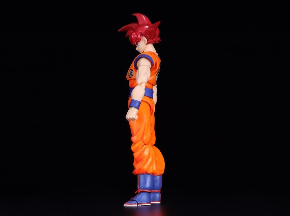 Super Saiyan God Goku S.H.Figuarts 5.5-Inch Figure — Right Side View Black Background