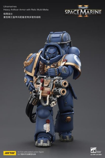 Ultramarines Heavy Artificer Armor Space Marine 2 JoyToy 1/18 Figure — Scale Dimensions Reference Front View