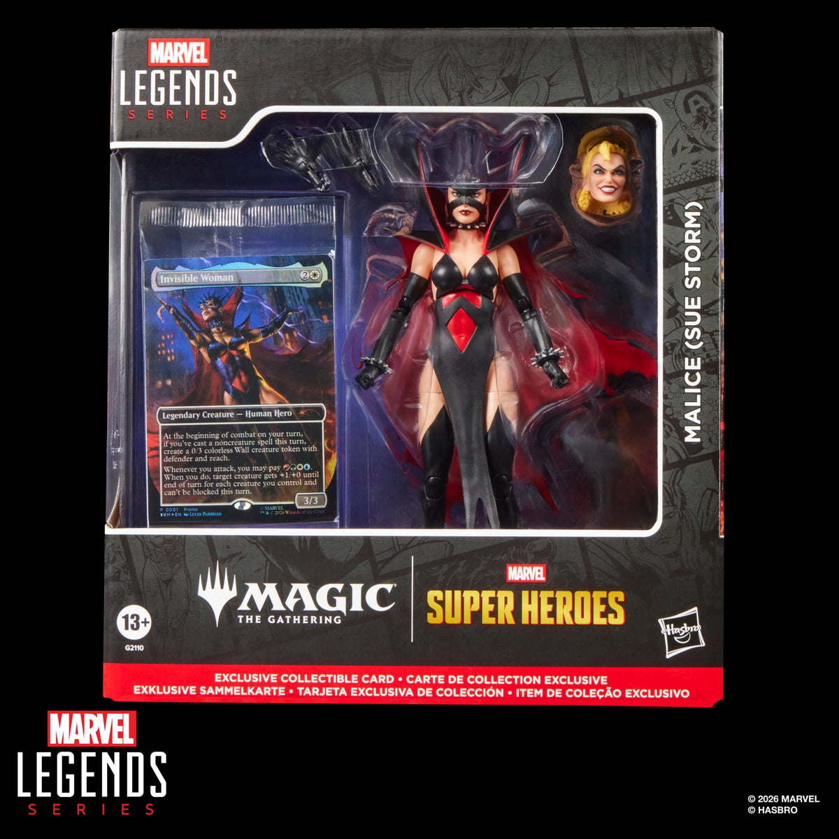Malice Sue Storm Marvel Legends 6-Inch Figure — Package Front Window Box View