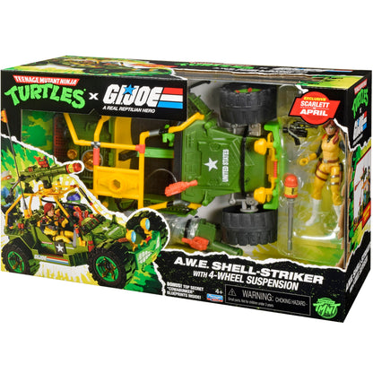 TMNT x G.I. Joe A.W.E. Shell-Striker — Package Box Front Alternate Angle Showing Vehicle Contents