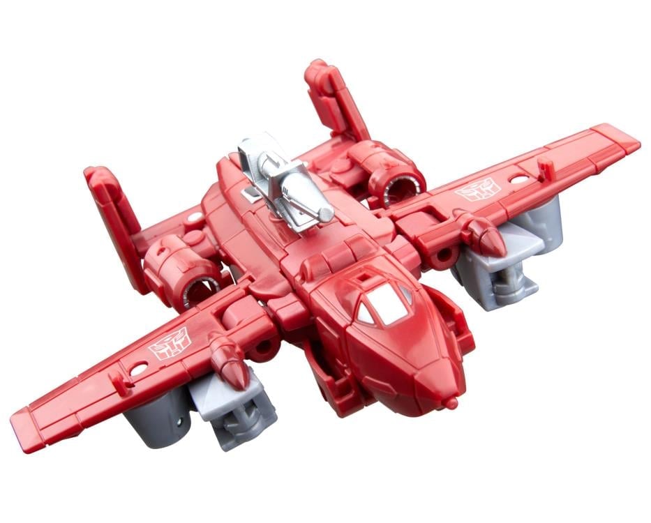 Autobot Powerglide Age of the Primes Deluxe — Jet Mode with Dorsal Blaster Mounted Three-Quarter Rear