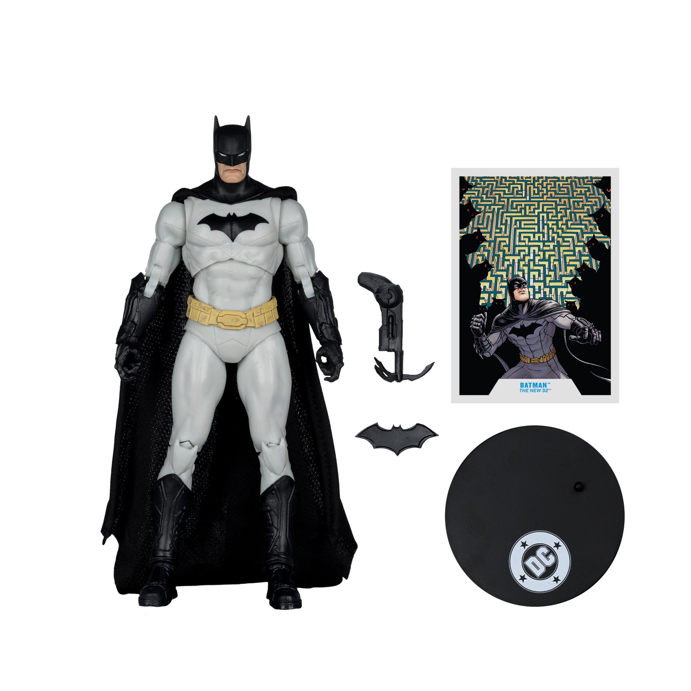 Batman New 52 DC Multiverse 7-Inch Figure — Accessories Included Grappling Gun Batarang Base Art Card