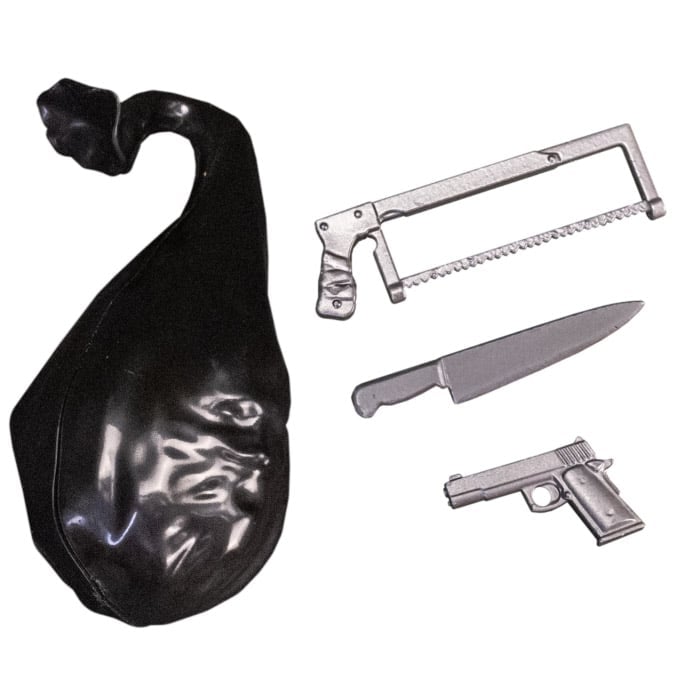 Art the Clown Terrifier 5-Inch Blood Bath Figure — Accessories Included Trash Bag Hacksaw Knife Pistol
