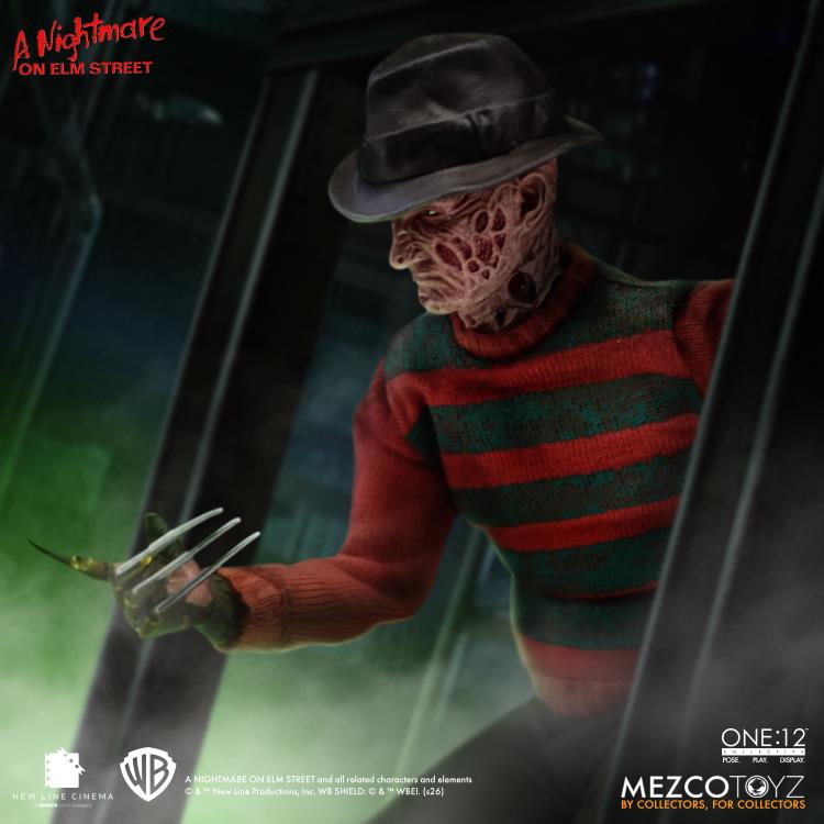 Freddy Krueger One:12 Collective 6-Inch Figure — Side View Claw Glove Out Window Setting