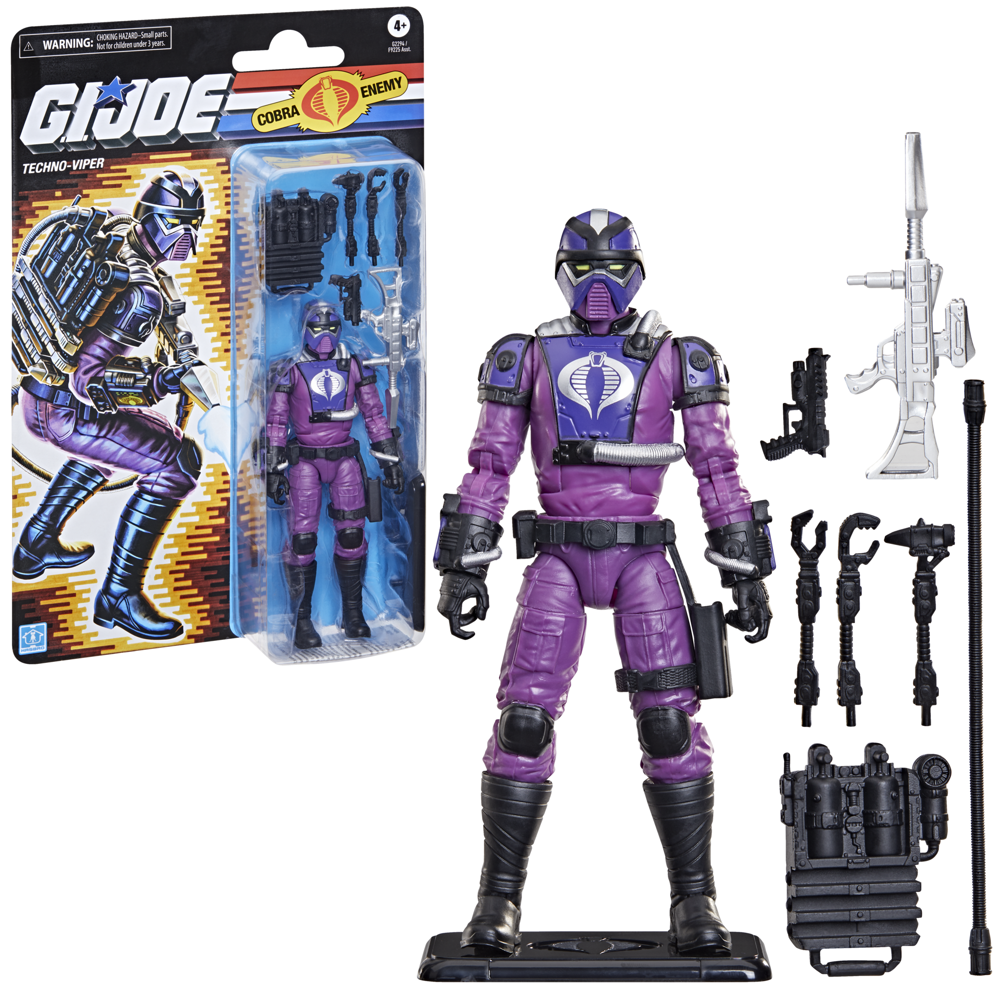 Techno-Viper G.I. Joe Classified Retro 6-Inch Figure — Package and Contents Display with All Accessories