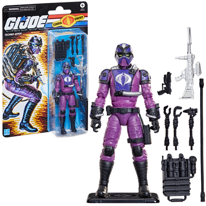 Techno-Viper G.I. Joe Classified Retro 6-Inch Figure — Package and Contents Display with All Accessories