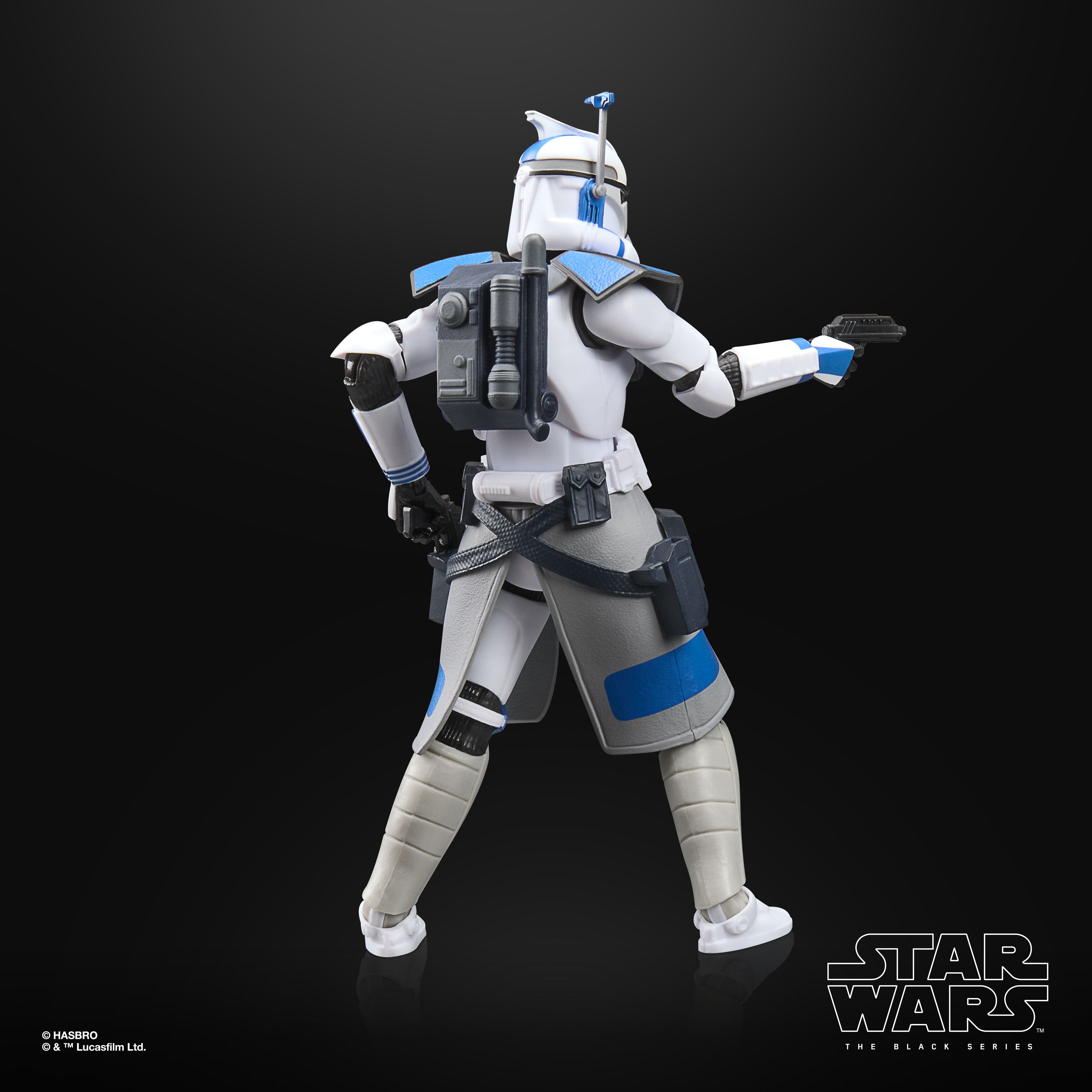 ARC Commander Colt Star Wars The Black Series 6-Inch Figure — Back View Showing Backpack and Blue Armor Detail