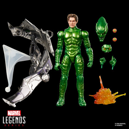 Green Goblin Marvel Legends 6-Inch — Full Accessories Included Layout with Figure