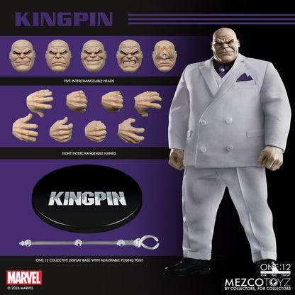 Kingpin Marvel One:12 Collective 6-Inch Figure — Accessories Display Five Heads Eight Hands Base