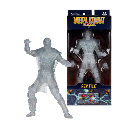 Reptile (Invisible) Mortal Kombat Klassic 7-Inch — Out of Box with Package Showing Arcade Button Card Front