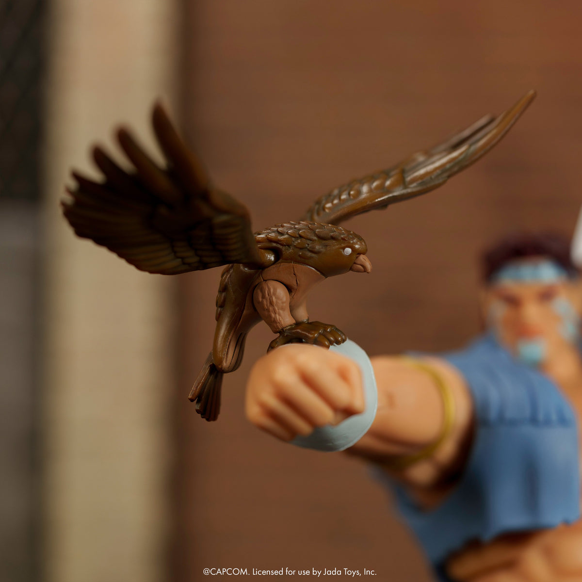 T. Hawk Ultra Street Fighter II 6-Inch Action Figure — Close-Up of Eagle Accessory Perched on Fist