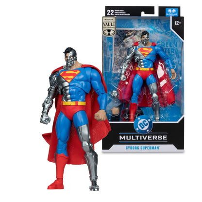 Cyborg Superman DC Multiverse 7-Inch Action Figure — Out of Box Shown Alongside Vault Collection Package