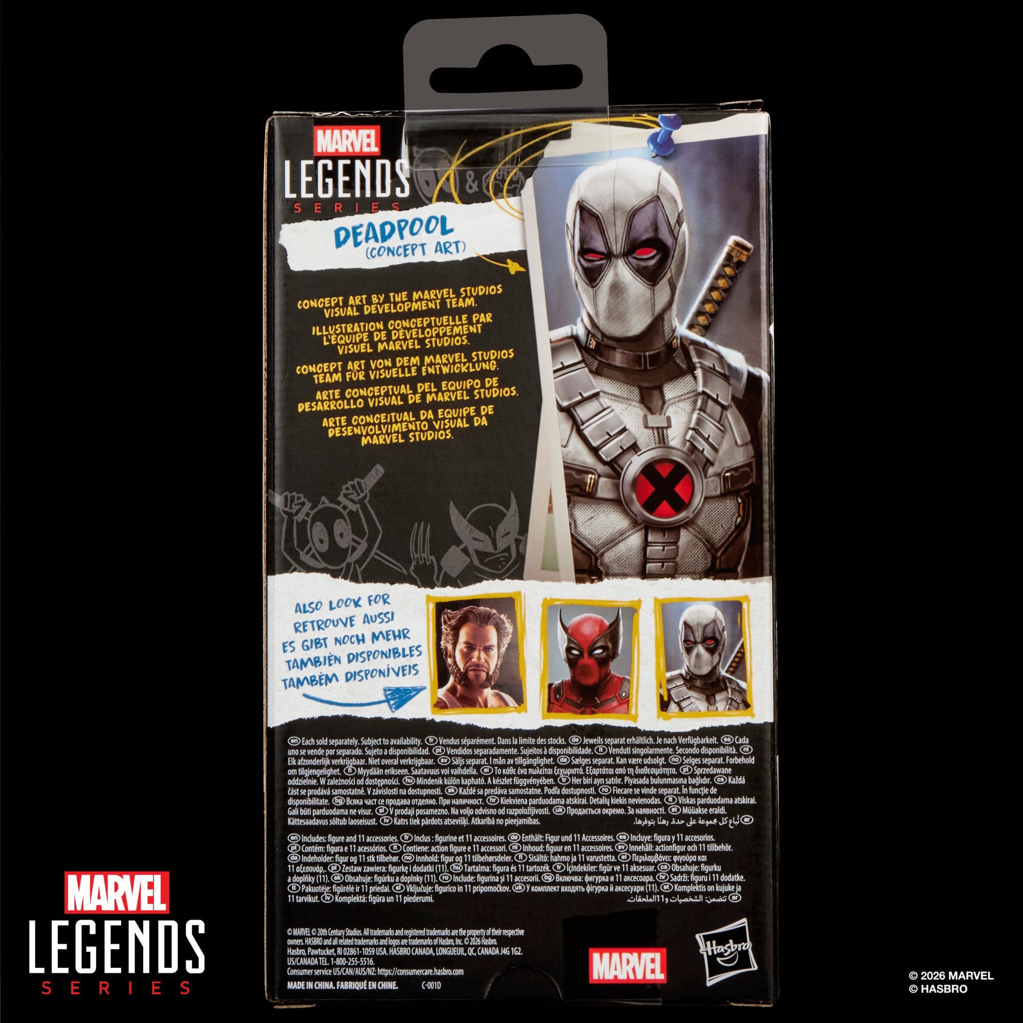 Deadpool Concept Art Marvel Legends 6-Inch Figure — Package Back Detail