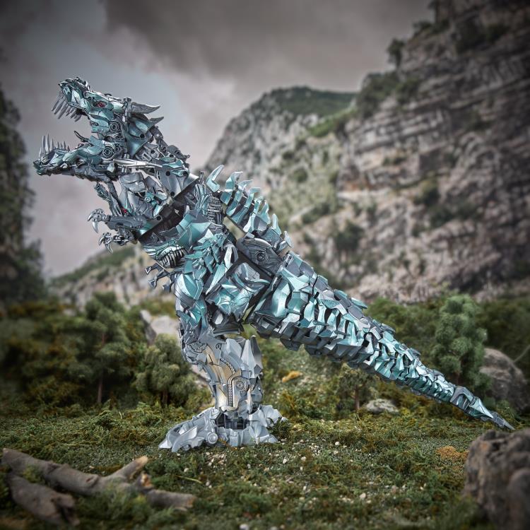 Grimlock Studio Series Titan Class T-Rex Mode — Full Body Side Profile with Tail Extended