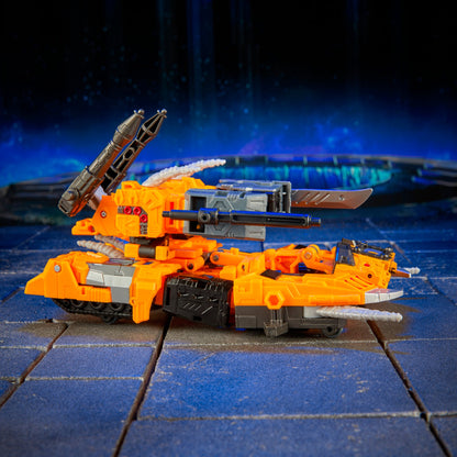 Herald of Unicron Age of the Primes Leader Class Figure — Tank Mode Side Detail Close-Up with Blade Extended