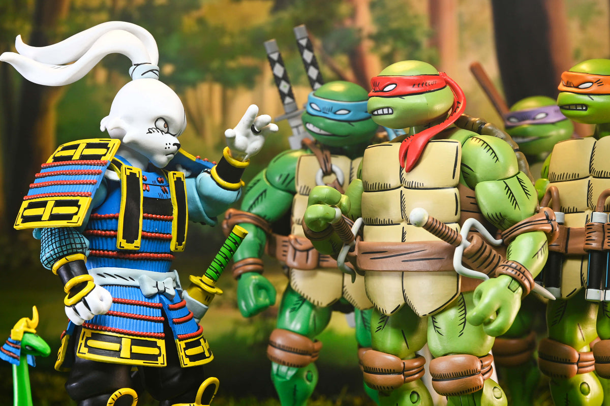 Usagi Yojimbo NECA Figure with Leonardo and TMNT Team — Character Group Display