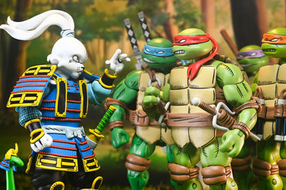 Usagi Yojimbo NECA Figure with Leonardo and TMNT Team — Character Group Display