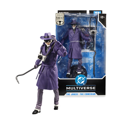 Joker The Comedian DC Multiverse 7-Inch Figure — Package Detail with Figure and Vault Collection Badge