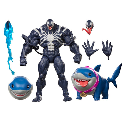 Venom and Jeff the Land Shark Marvel Legends Two-Pack — All Figures and Accessories Out of Box on White
