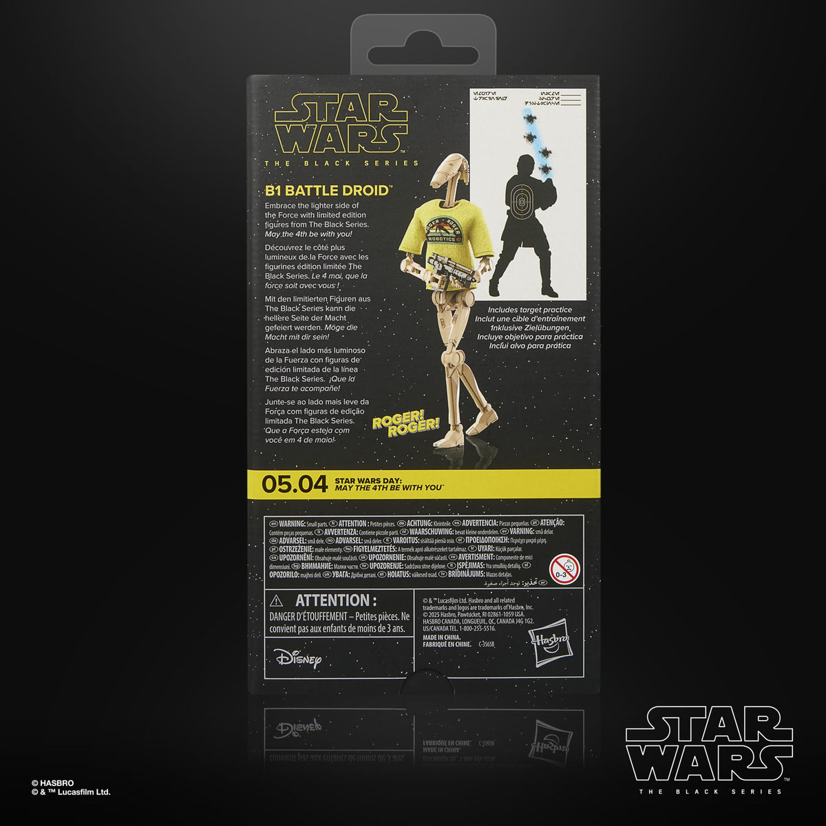 B1 Battle Droid Black Series May the 4th — Box Back with Product Description