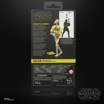 B1 Battle Droid Black Series May the 4th — Box Back with Product Description