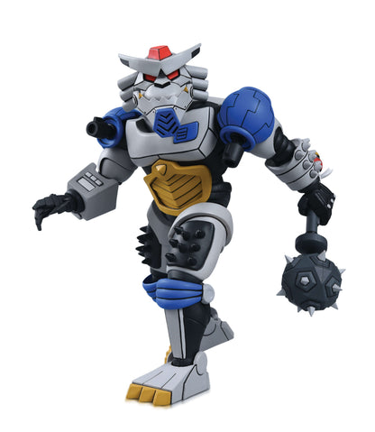 Robo Rahzar TMNT 1987 7-Inch Figure — Front View White Background with Mecha Mace