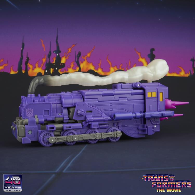 Astrotrain Studio Series 86 Leader Figure — Train Mode Right Profile Smoke Trail Blast Effect