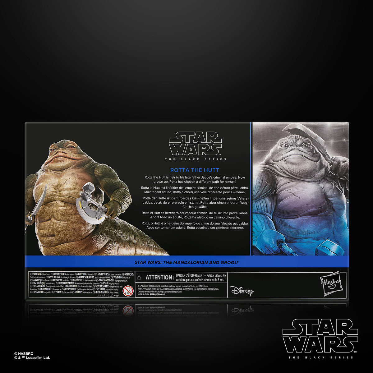 Rotta the Hutt Star Wars The Black Series 6-Inch Action Figure — Back View with Package Detail