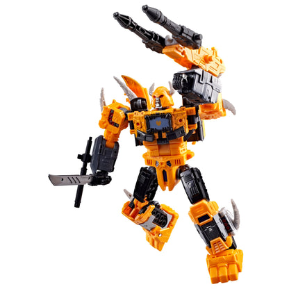 Herald of Unicron Age of the Primes Leader Class Figure — Out of Box Showing Robot and Tank Modes Together