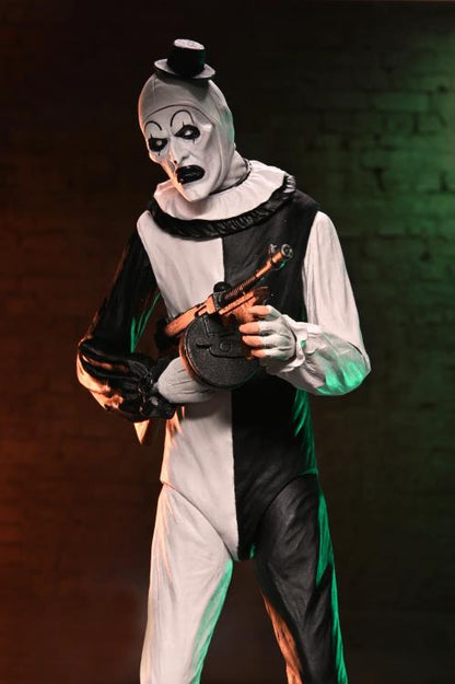 Art the Clown Terrifier 2 NECA Ultimate 7-Inch — Figure Detail Holding Tommy Gun
