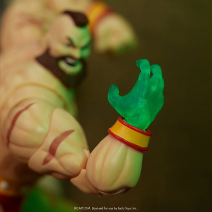 Zangief Ultra Street Fighter II 6-Inch Action Figure — Figure Detail Close-Up of Translucent Green Alternate Hand
