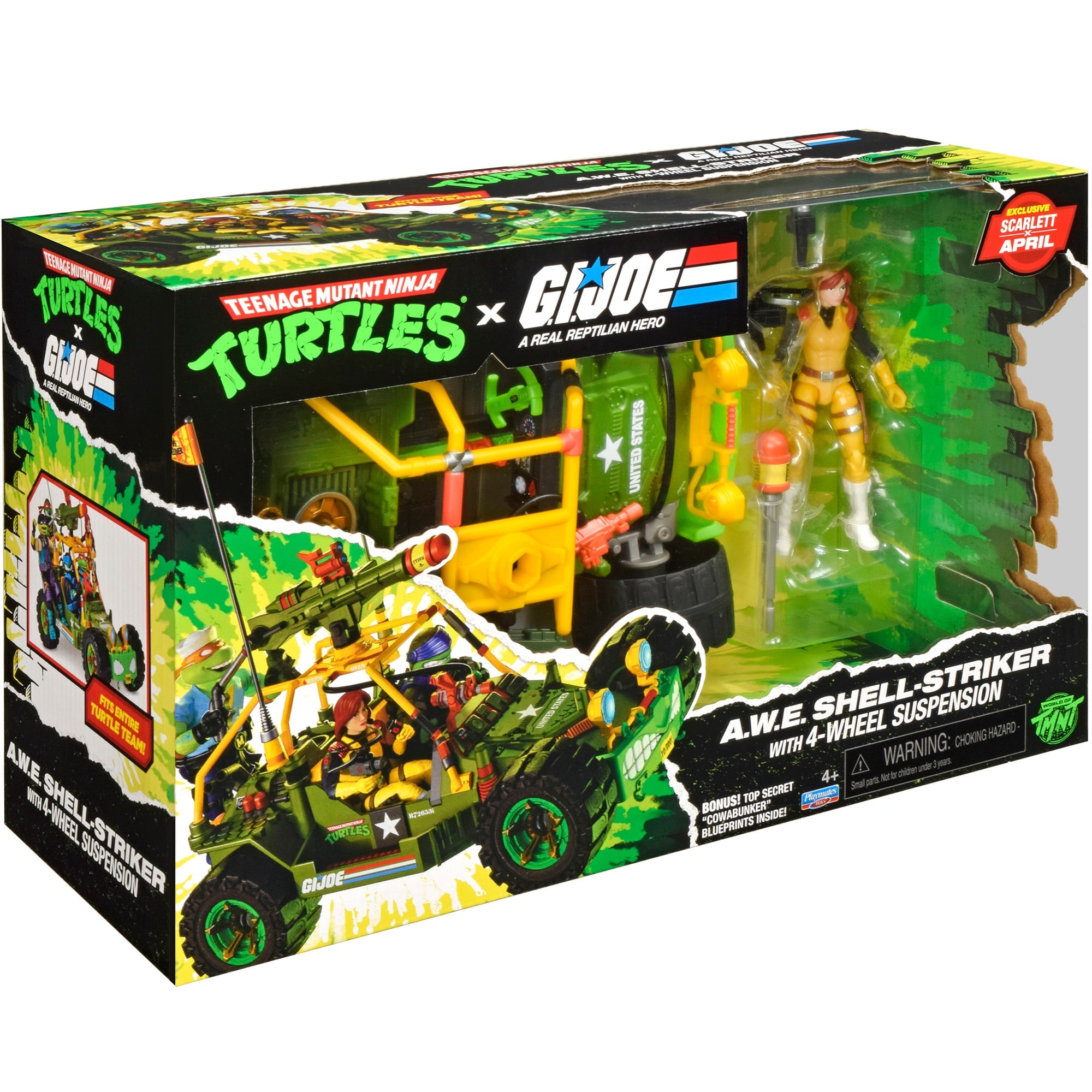 TMNT x G.I. Joe A.W.E. Shell-Striker — Package Box Front Wide View Showing Full Art