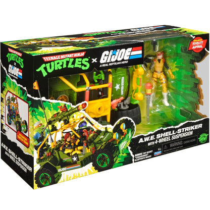 TMNT x G.I. Joe A.W.E. Shell-Striker — Package Box Front Wide View Showing Full Art