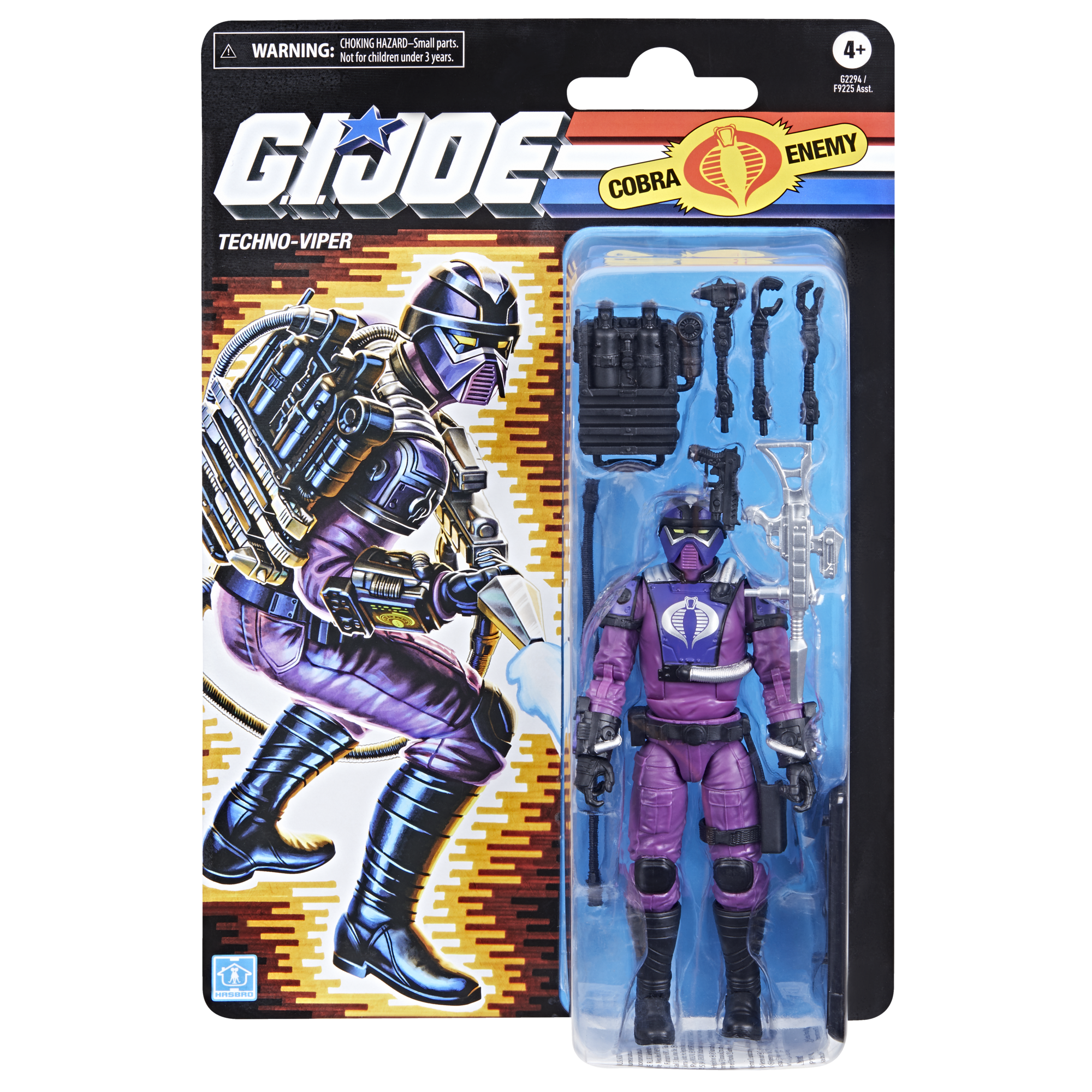 Techno-Viper G.I. Joe Classified Series Retro Collection 6-Inch Action Figure — Package Front with Bubble Detail and Accessories Shown