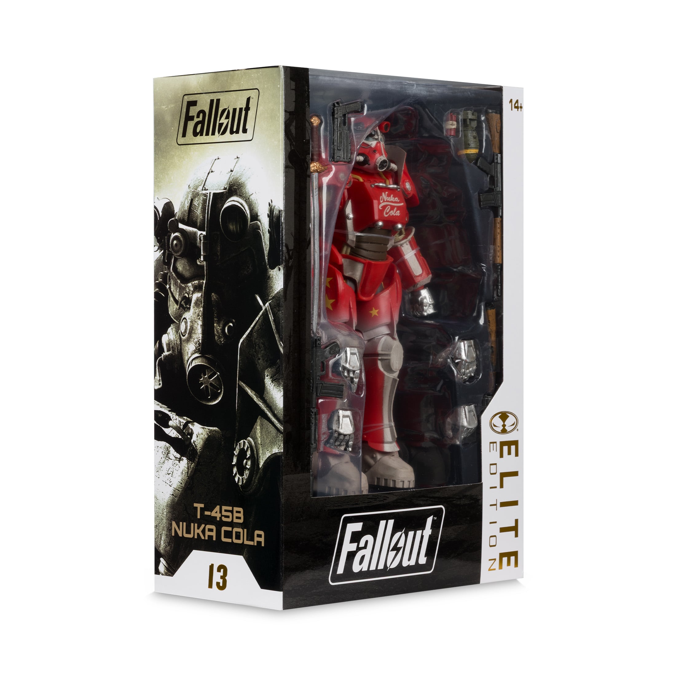 T-45B Nuka Cola Fallout Elite Edition 7-Inch Figure — Package Side View Showing Character Label and Number 13