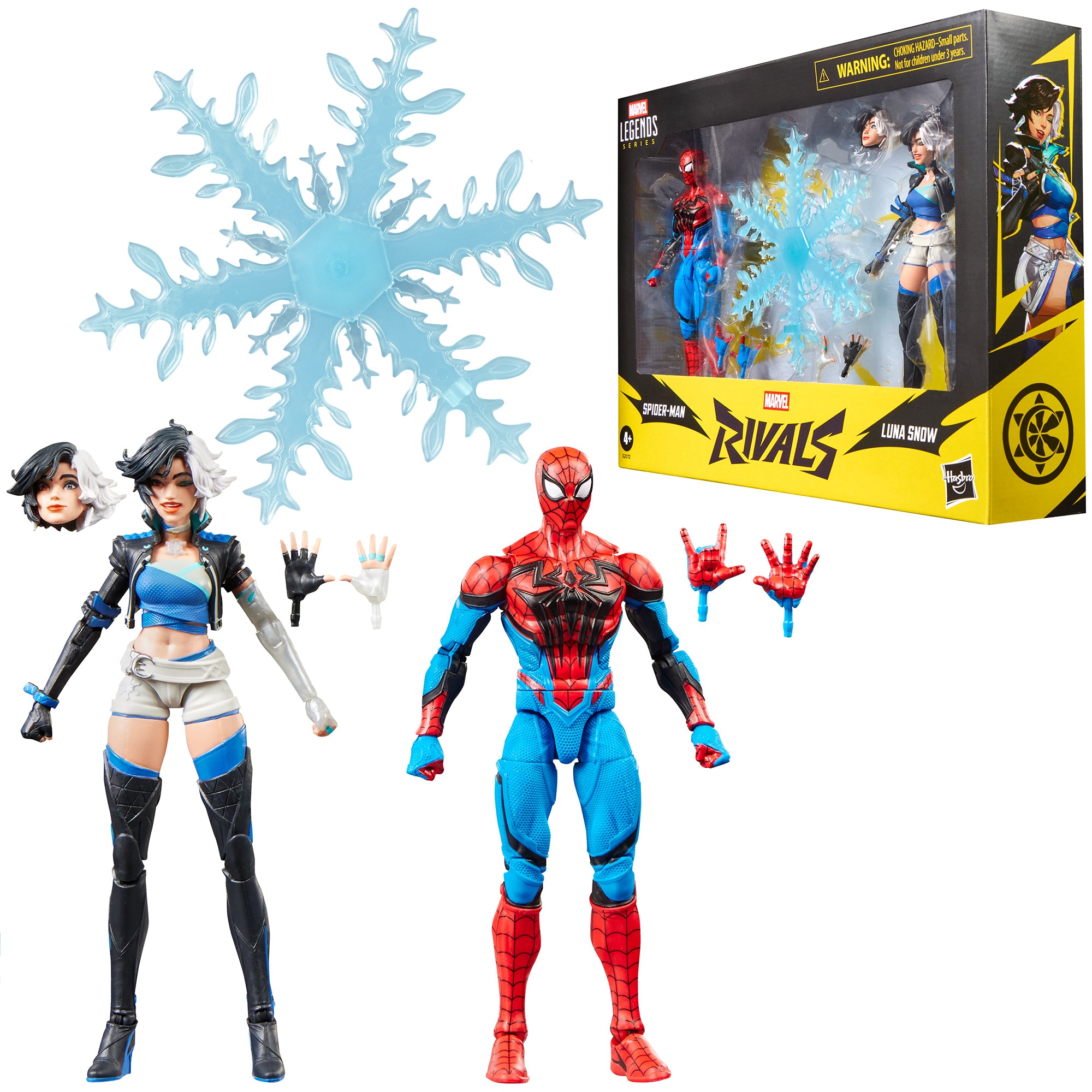 Spider-Man & Luna Snow Marvel Rivals Marvel Legends 6-Inch — Out of Box with Figures, Accessories, and Packaging
