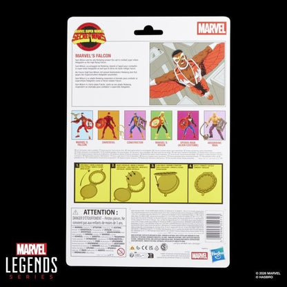 Falcon Secret Wars Marvel Legends 6-Inch Figure — Card Back with Wave Lineup and Shield Instructions